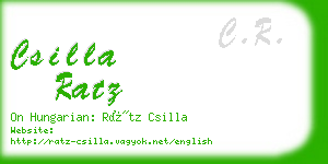 csilla ratz business card